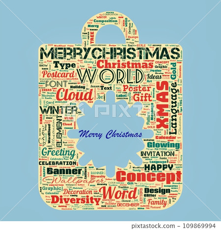 Word Cloud of the Merry Christmas as background 109869994