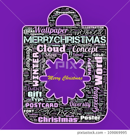 Word Cloud of the Merry Christmas as background Word Cloud of the Merry Christmas as background 109869995
