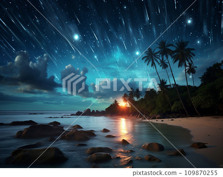 Shooting star comet illustration 109870255