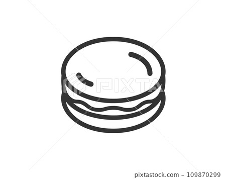 Illustration of macaron icon (line drawing) 109870299