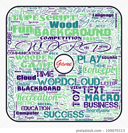 Word cloud of the G A M E as background Word cloud of the G A M E as background 109870313