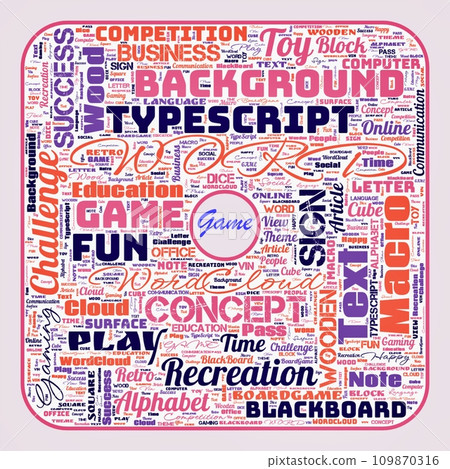 Word cloud of the G A M E as background Word cloud of the G A M E as background 109870316