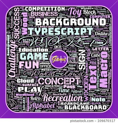 Word cloud of the G A M E as background 109870317