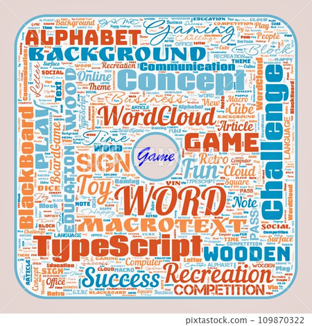 Word cloud of the G A M E as background Word cloud of the G A M E as background 109870322