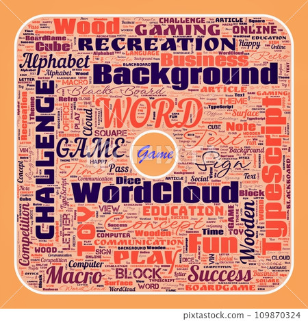 Word cloud of the G A M E as background Word cloud of the G A M E as background 109870324