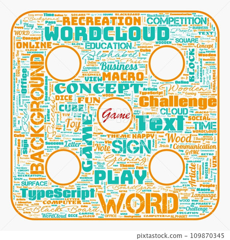 Word cloud of the G A M E as background Word cloud of the G A M E as background 109870345