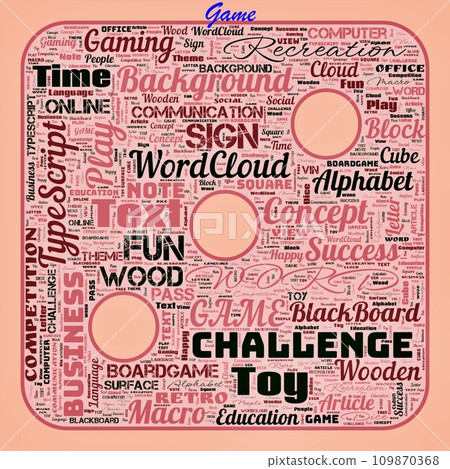 Word cloud of the G A M E as background Word cloud of the G A M E as background 109870368