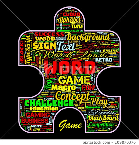 Word cloud of the G A M E as background Word cloud of the G A M E as background 109870376