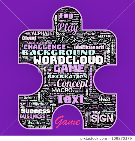 Word cloud of the G A M E as background 109870379