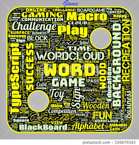 Word cloud of the G A M E as background Word cloud of the G A M E as background 109870385