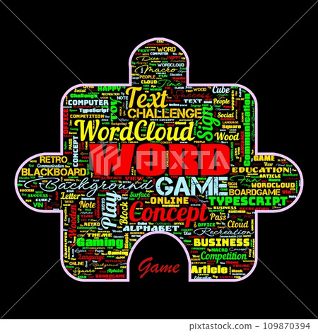 Word cloud of the G A M E as background Word cloud of the G A M E as background 109870394