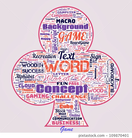 Word cloud of the G A M E as background 109870401