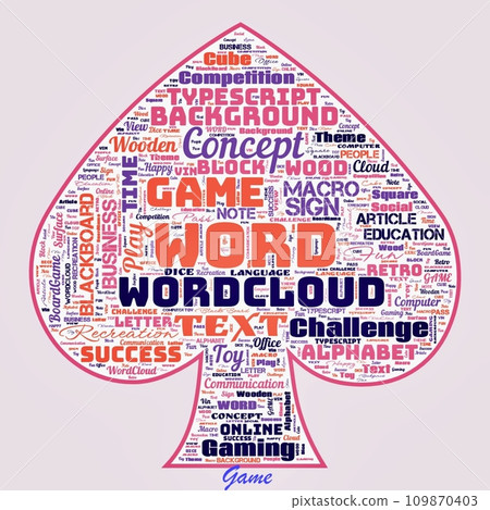 Word cloud of the G A M E as background 109870403
