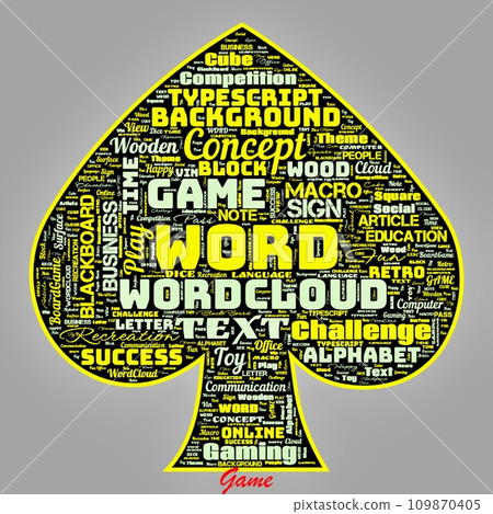 Word cloud of the G A M E as background Word cloud of the G A M E as background 109870405