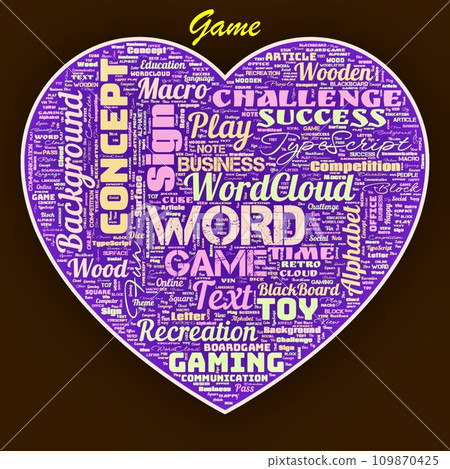 Word Cloud of the G A M E as background Word Cloud of the G A M E as background 109870425