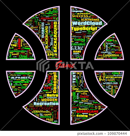 Word Cloud of the G A M E as background 109870444