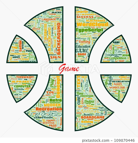 Word Cloud of the G A M E as background 109870446