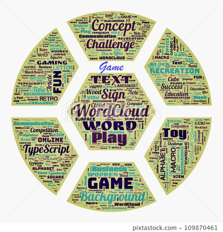 Word Cloud of the G A M E as background Word Cloud of the G A M E as background 109870461