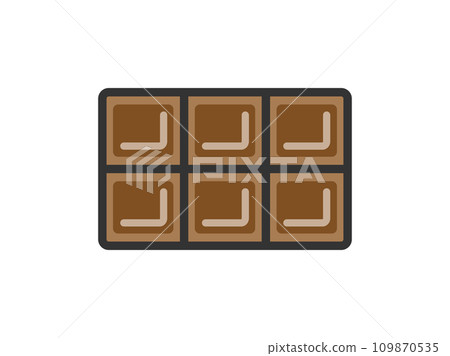 Illustration of chocolate bar icon (line drawing color) 109870535