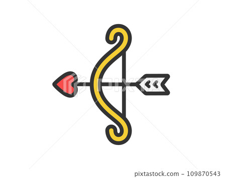 丘比特的弓箭圖示插圖(畫線顏色) 丘比特的弓箭圖示插圖(畫線顏色) 109870543