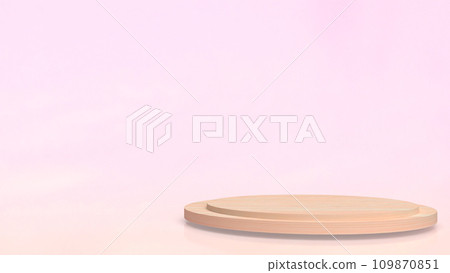 The podium on pink Background for present or advertising concept 3d rendering. 109870851