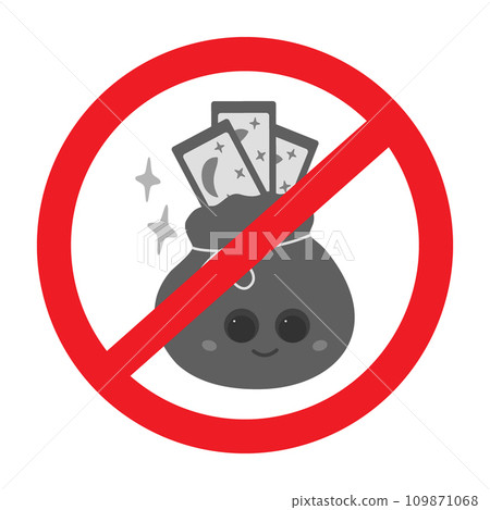 Banned bag with Tarot cards and decorative stars. Cute character with fortune telling cards. Sticker 109871068