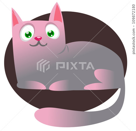 Cartoon funny cat. Fat striped cat illustration. Vector isolated Cartoon funny cat. Fat striped cat illustration. Vector isolated 109872180