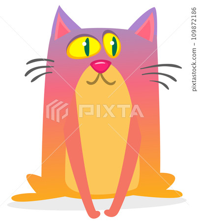 Cartoon funny cat. Fat striped cat illustration. Vector isolated Cartoon funny cat. Fat striped cat illustration. Vector isolated 109872186