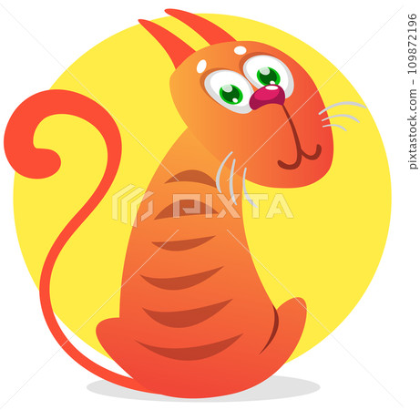 Cartoon funny cat. Fat striped cat illustration. Vector isolated Cartoon funny cat. Fat striped cat illustration. Vector isolated 109872196