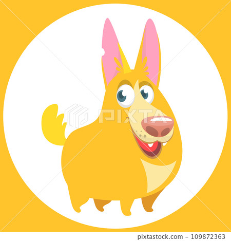 Cute cartoon  funny dog. Vector illustration 109872363