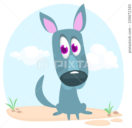 Cute cartoon  funny dog. Vector illustration 109872383
