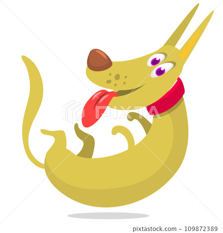 Cute cartoon  funny dog. Vector illustration 109872389
