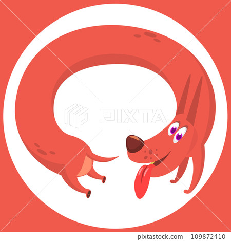 Cute cartoon funny dog. Vector illustration Cute cartoon funny dog. Vector illustration 109872410