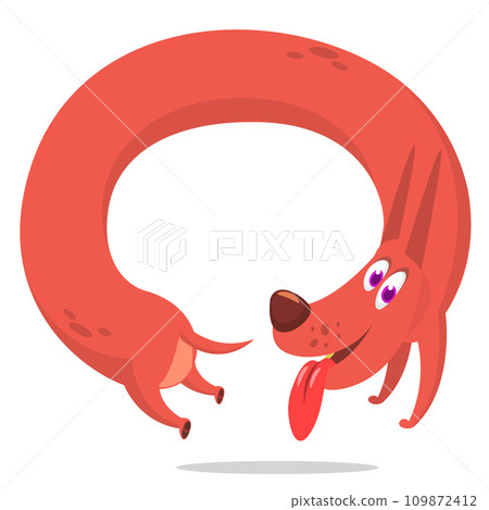 Cute cartoon  funny dog. Vector illustration 109872412