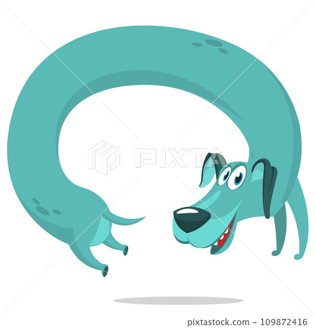 Cute cartoon  funny dog. Vector illustration 109872416