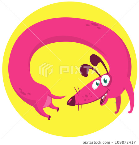 Cute cartoon  funny dog. Vector illustration 109872417