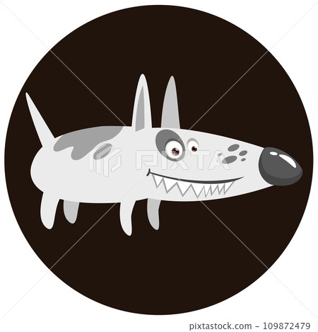 Cute cartoon  funny dog. Vector illustration 109872479