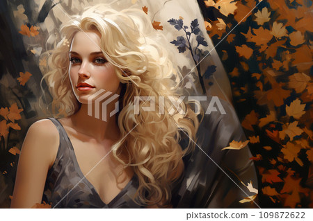 beautiful white blonde woman 109872622