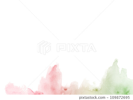 白底紅綠漸層水彩背景插畫素材 109872695