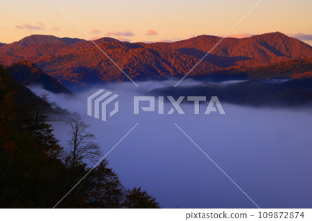 岩手縣奧州市,黎明風景 岩手縣奧州市,黎明風景 109872874