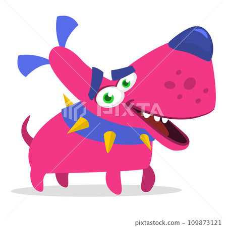 Cute cartoon  funny dog. Vector illustration 109873121
