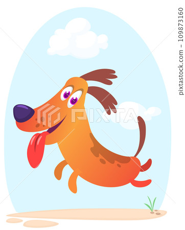 Cute cartoon  funny dog. Vector illustration 109873160