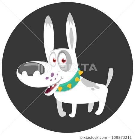 Cute cartoon  funny dog. Vector illustration 109873211