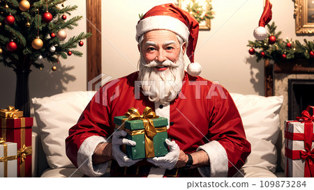 聖誕老公公送聖誕禮物 109873284
