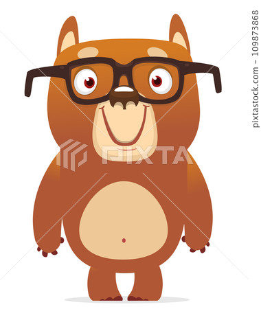 Happy cartoon bear. Vector illustration of brown bear Happy cartoon bear. Vector illustration of brown bear 109873868