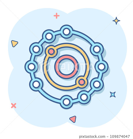Antioxidant icon in comic style. Molecule cartoon vector illustration on white isolated background. Detox splash effect business concept. 109874047