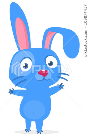 Happy cute bunny cartoon. Easter vector rabbit  illustration 109874417