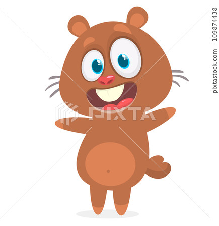 Cartoon vector illustration of funny hamster. Isolated on white Cartoon vector illustration of funny hamster. Isolated on white 109874438