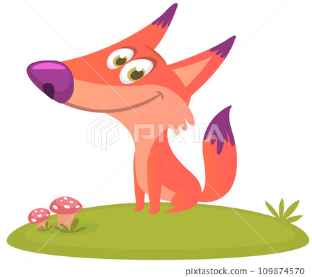 Cute cartoon  fox character. Vector illustration isolated 109874570