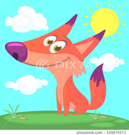 Cute cartoon  fox character. Vector illustration isolated 109874571